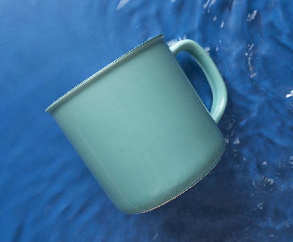 Taza De Cerámica Celeste 450ml